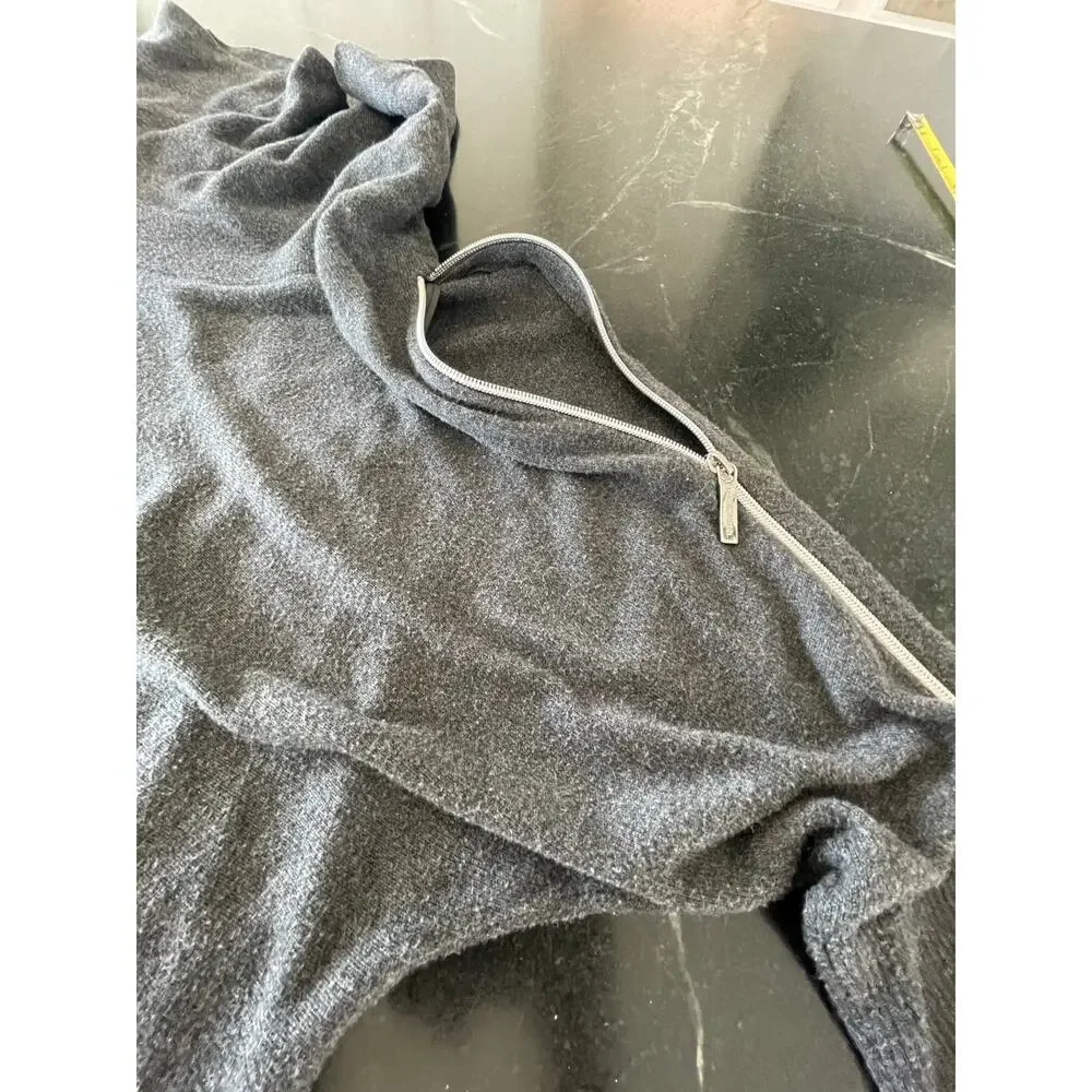 Michael Kors Gray zipper accent Cowl-neck long sleeve sweater XL